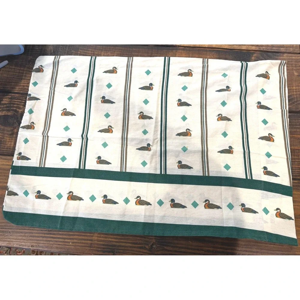 Vintage Cannon Fieldcrest‎ Mallard Duck Pillowcase Hunter Green Standard 1pc